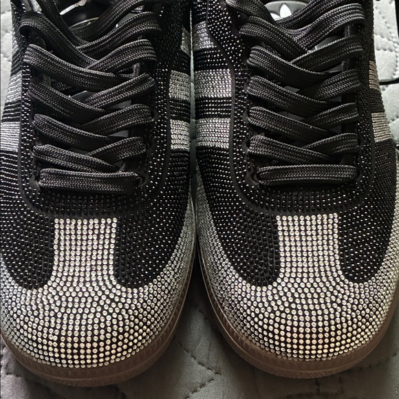 Adidas Black and Silver Rhinestone  Sneakers - Picture 3 of 10